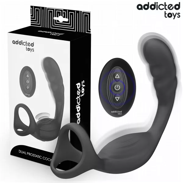 ADDICTED TOYS - ANNEAU P�NIS PROSTATIQUE DOUBLE AVEC T�L�COMMANDE