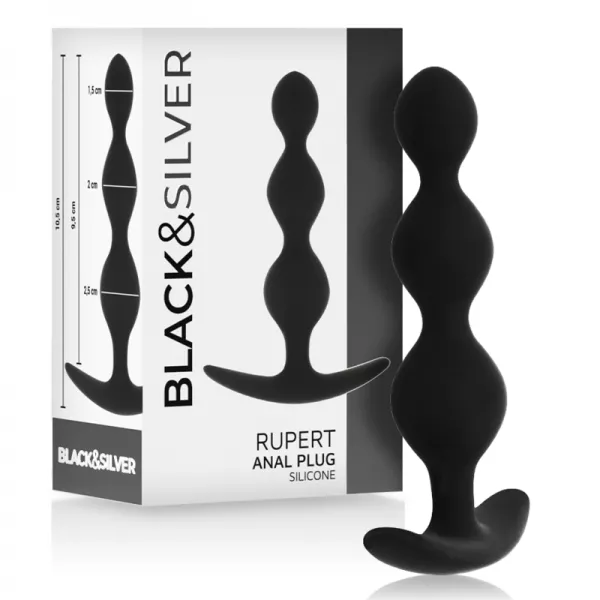 BLACK&SILVER - CHA�NE � BILLES ANAL RUPERT 10 CM
