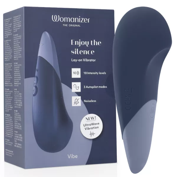 WOMANIZER - VIBE LAY-ON VIBRATEUR SILENCIEUX BLEU FONC�