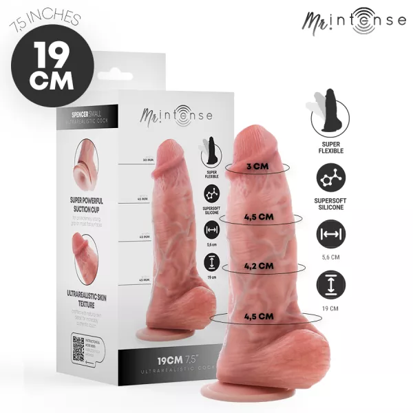 MR INTENSE - PETIT GODEMICHET SPENCER EN SILICONE 19 CM -�- 4,5 CM