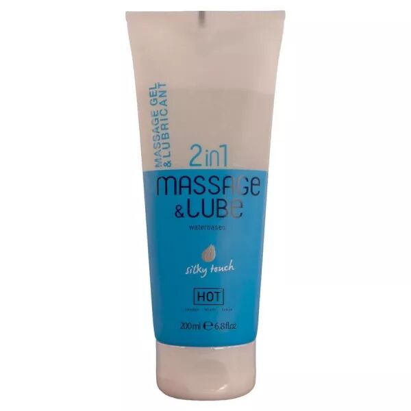 HOT - GEL DE MASSAGE ET DE GLISSE 2 EN 1, TEXTURE SOYEUSE, 200 ML