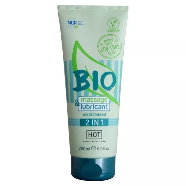 HOT - BIO MASSAGE ET LUBRIFIANT � BASE D'EAU 2 EN 1 200 ML