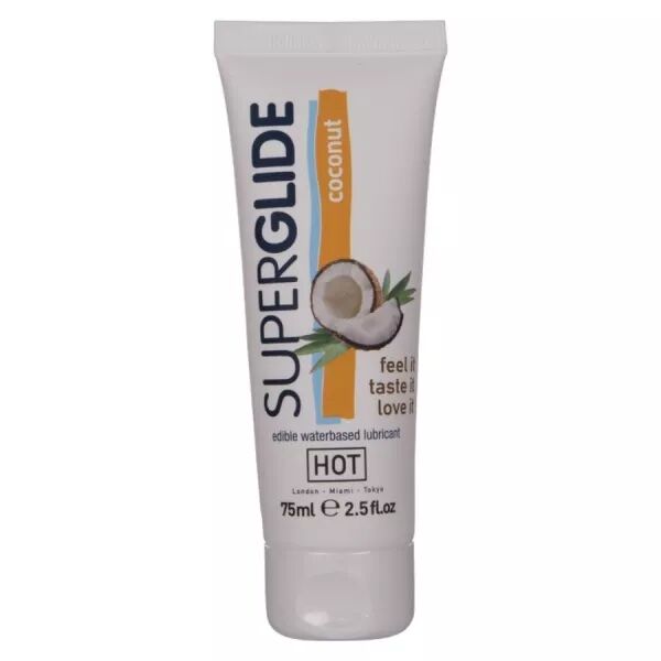 HOT - SUPERGLIDE LUBRIFIANT COMESTIBLE � BASE D'EAU ET DE NOIX DE COCO 75 ML