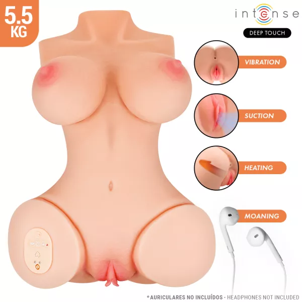 INTENSE DEEP TOUCH - VERO TORSE, ANUS ET VAGIN AVEC SUCCION, CHALEUR, VIBRATION ET EFFETS VOCAUX AVEC T�L�COMMANDE 5,5 KG