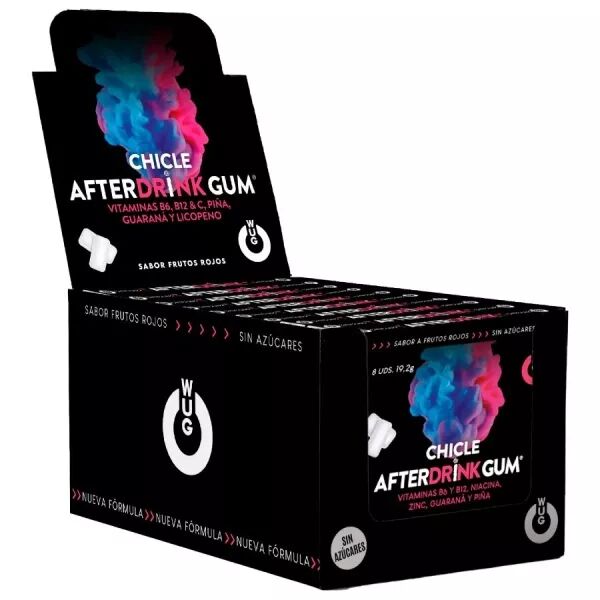 WUG GUM - AFTER DRINK GUEULE DE BOIS APR�S L'ALCOOL | PR�SENTOIR 12 X 8 UNIT�S
