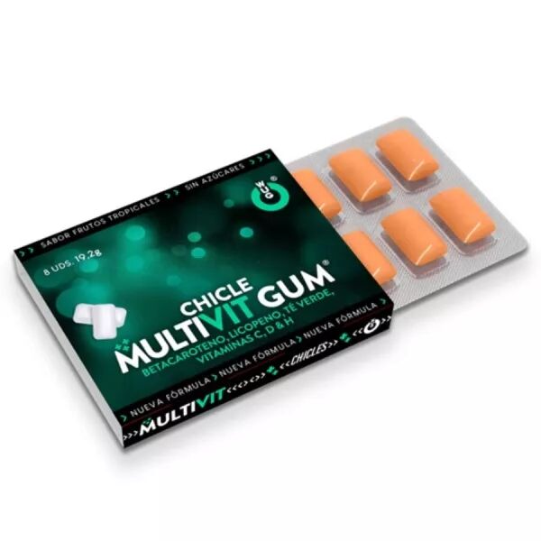 WUG GUM - MULTIVIT VITAMINES C, H, D, B�TA-CAROT�NE, LYCOP�NE ET TH� VERT 1 X 8 UNIT�S