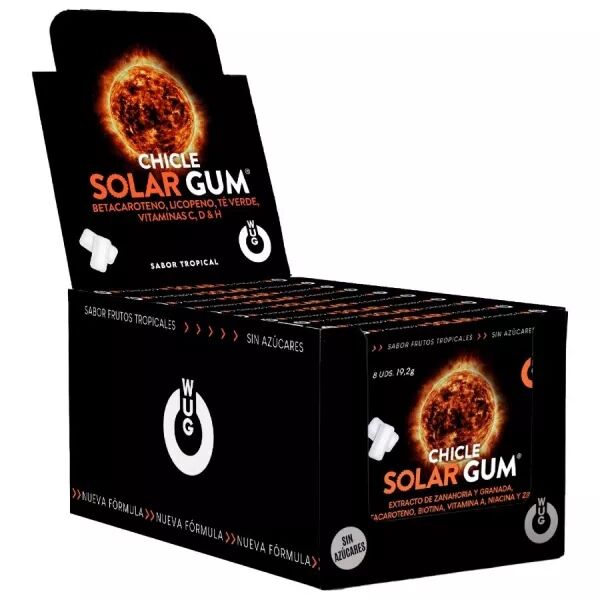 WUG GUM - SOLAR BRONZAGE SOLAIRE � LA GOMME | PR�SENTOIR 12 X 8 UNIT�S