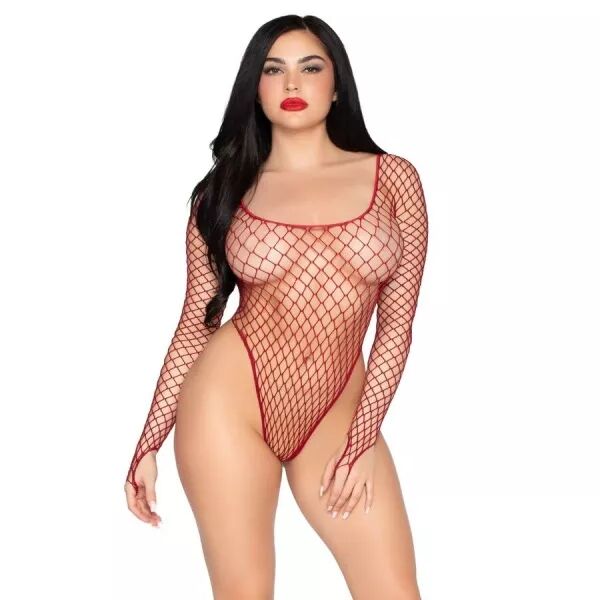 LEG AVENUE - 89377 BODY EN R�SILLE INDUSTRIELLE ROUGE � COUPE HAUTE - TAILLE UNIQUE