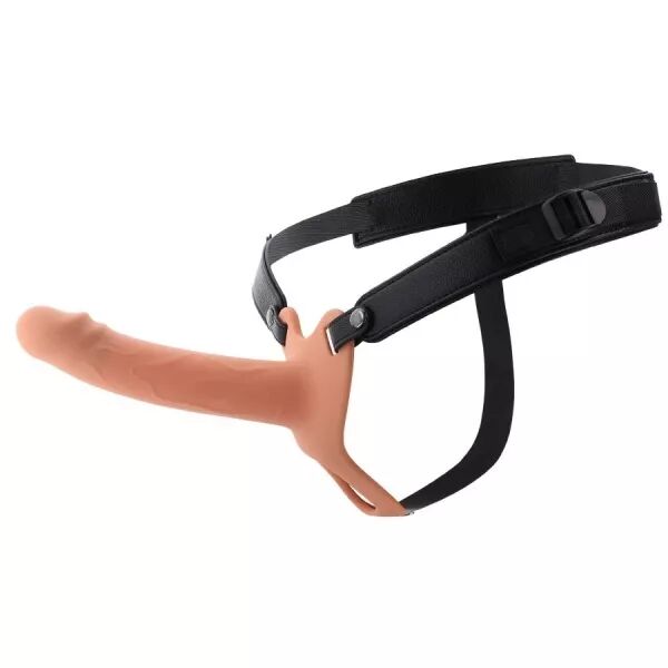 HIDDEN DESIRE - INFERNO MANCHON P�NIS AVEC STRAP-ON EN SILICONE 18 CM