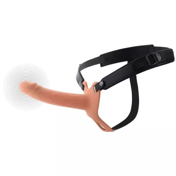 HIDDEN DESIRE - INFERNO MANCHON P�NIS VIBRANT AVEC STRAP-ON 18 CM