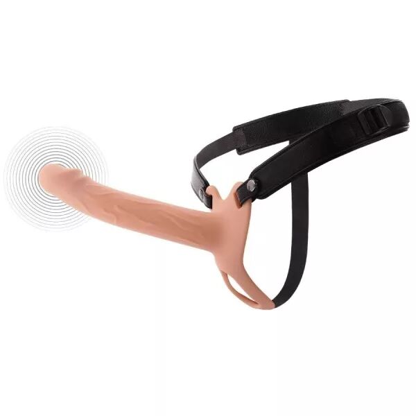 HIDDEN DESIRE - INFERNO MANCHON P�NIS VIBRANT AVEC STRAP-ON 20 CM