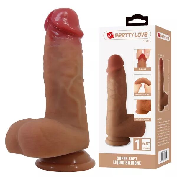 PRETTY LOVE - CURTIS GODEMICHET R�ALISTE AVEC VENTOUSE 17,3 CM -�- 4,2 CM