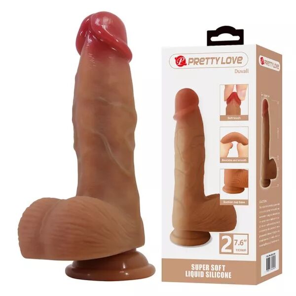 PRETTY LOVE - DUVALL GODEMICHET R�ALISTE AVEC VENTOUSE 19,3 CM -�- 4,5 CM