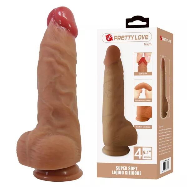 PRETTY LOVE - NAJM GODEMICHET R�ALISTE AVEC VENTOUSE 23,2 CM -�- 5,5 CM