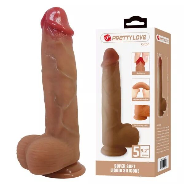 PRETTY LOVE - ORTON GODEMICHET R�ALISTE AVEC VENTOUSE 23,5 CM -�- 4,9 CM