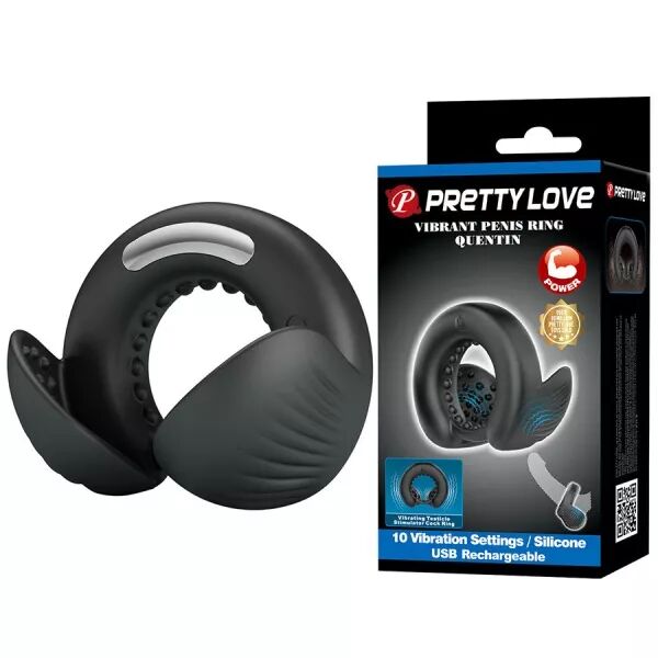 PRETTY LOVE - QUENTIN ANNEAU P�NIS AVEC STIMULATEUR TESTICULAIRE
