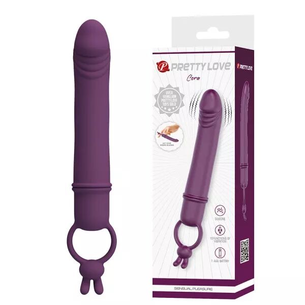 PRETTY LOVE - CORA VIBRATEUR EN FORME DE P�NIS AVEC ANNEAU DE R�SISTANCE
