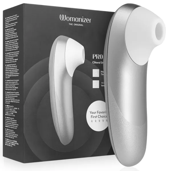 WOMANIZER - STIMULATEUR CLITORIAL VIBRANT PRO GRIS ARGENT�