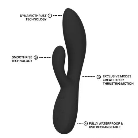 LELO - INA THRUST RABBIT VIBRATEUR &Agrave; POUSS&Eacute;E NOIR