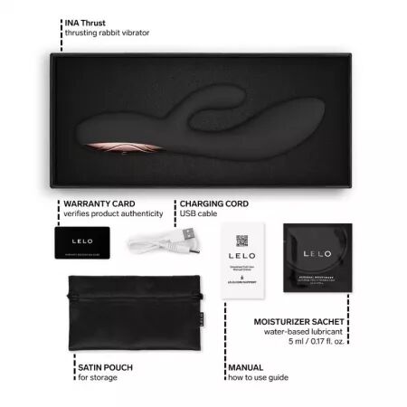 LELO - INA THRUST RABBIT VIBRATEUR &Agrave; POUSS&Eacute;E NOIR