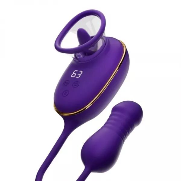 SHE.E.O - SUCCION CLITORIALE AVEC EFFET DE L�CHAGE ET STIMULATEUR ANAL VIOLET
