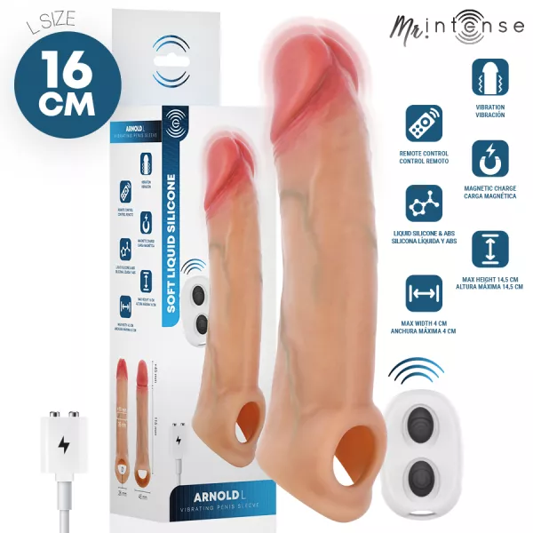 MR INTENSE - ARNOLD L MANCHON P�NIS VIBRANT ULTRA-R�ALISTE AVEC T�L�COMMANDE 16 CM -�- 4,5 CM