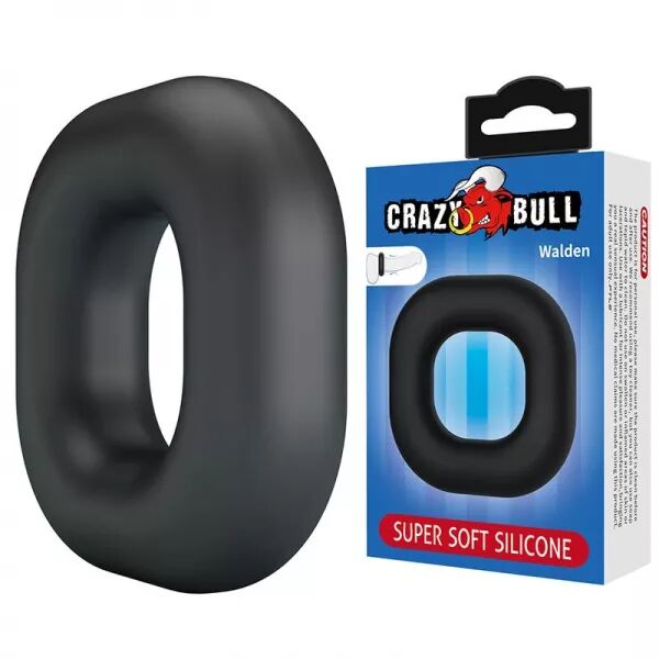 CRAZY BULL - WALDEN ANNEAU P�NAL EN SILICONE SUPER DOUX NOIR