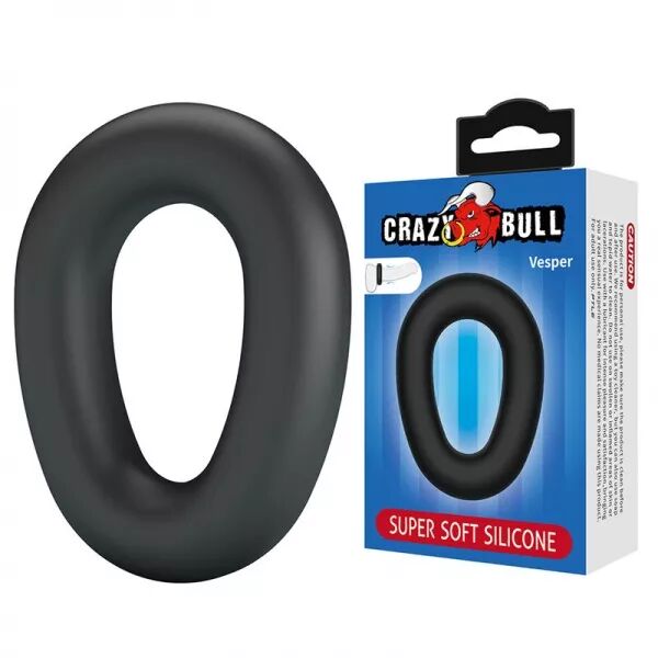 CRAZY BULL - VESPER ANNEAU P�NAL EN SILICONE ULTRA DOUX NOIR