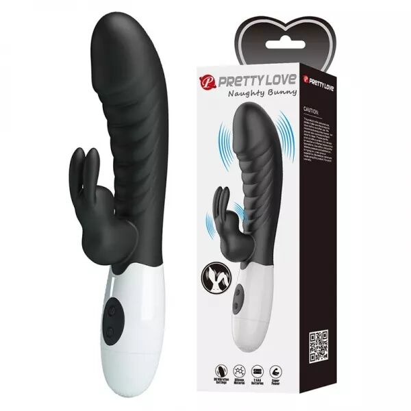 PRETTY LOVE - VIBRATEUR LAPIN NAUGHTY BUNNY 30 FONCTIONS NOIR