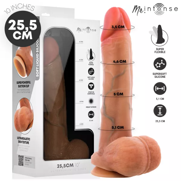 MR INTENSE - GARY XL P�NIS EN SILICONE ULTRA-R�ALISTE AVEC TESTICULES 25,5 CM -�- 5,1 CM