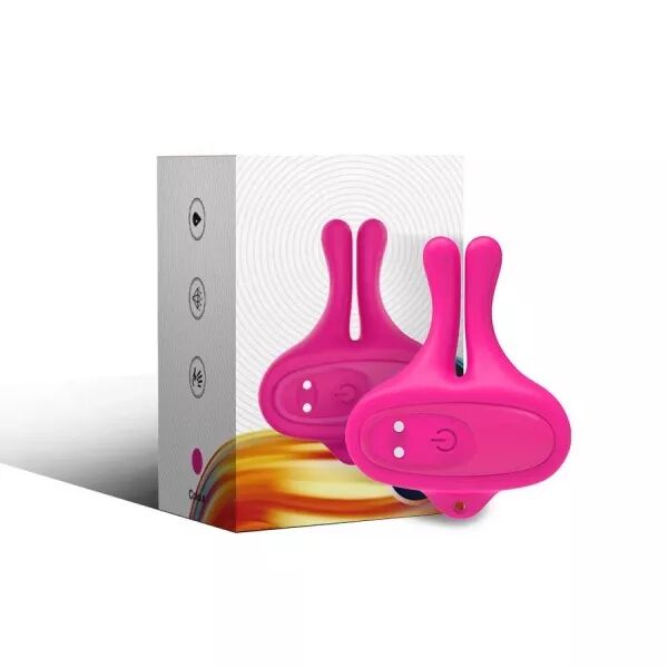 ARMONY - PINCES � T�TONS MAGN�TIQUES VIBRATOIRES EN FORME DE LAPIN ROSE