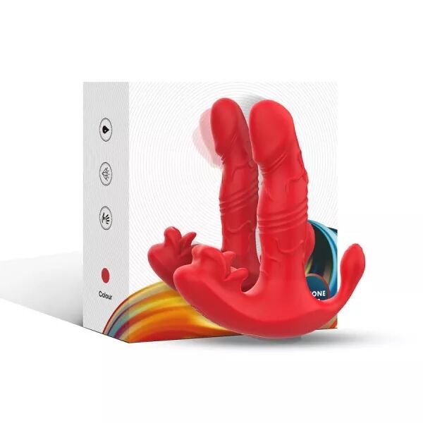ARMONY - VIBRATEUR ANAL CULOTTE STIMULATEUR POINT C ET G T�L�COMMANDE ROUGE