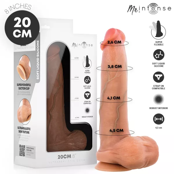 MR INTENSE - BRUCE M GODE EN SILICONE AVEC TESTICULES 20 CM -�- 4,5 CM