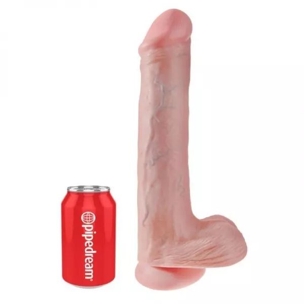 KING COCK - GODEMICHET R�ALISTE AVEC TESTICULES ET VENTOUSE 38 CM COULEUR