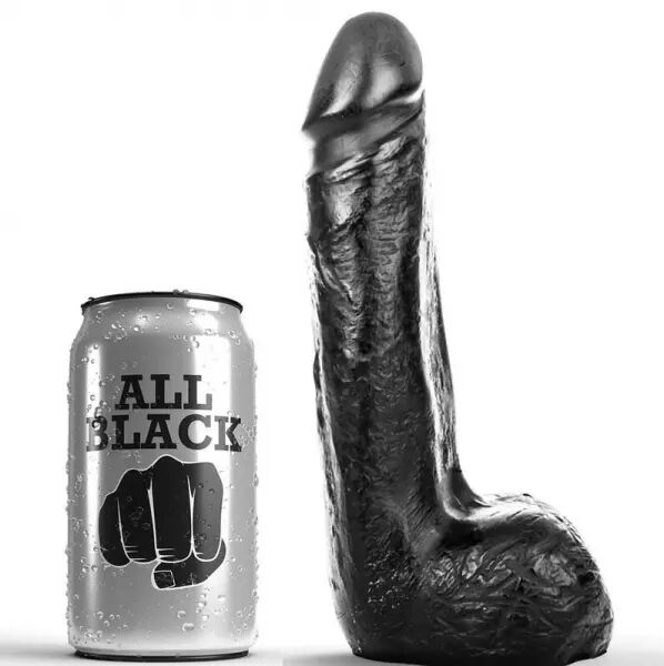 ALL BLACK - GODE R�ALISTE NOIR DOUX 20 CM