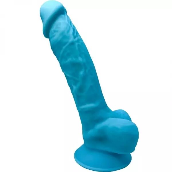 SILEXD - MOD�LE 1 P�NIS R�ALISTE PREMIUM SILEXPAN SILICONE BLEU 17.5 CM