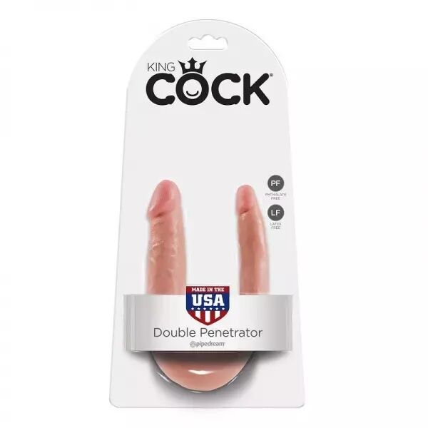 KING COCK - GODE DOUBLE P�N�TRATION 12.7 CM NATUREL