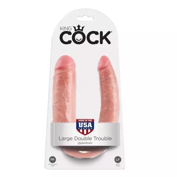 KING COCK - GODE DOUBLE P�N�TRATION 17.8 CM NATUREL