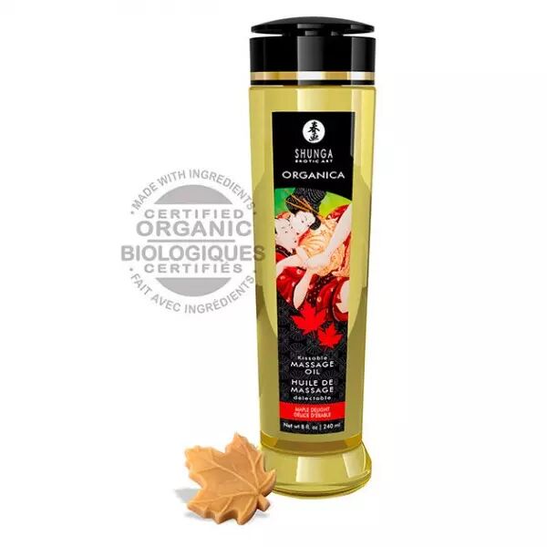 SHUNGA - HUILE DE MASSAGE BIO D�LICIEUX � L'�RABLE 240 ML