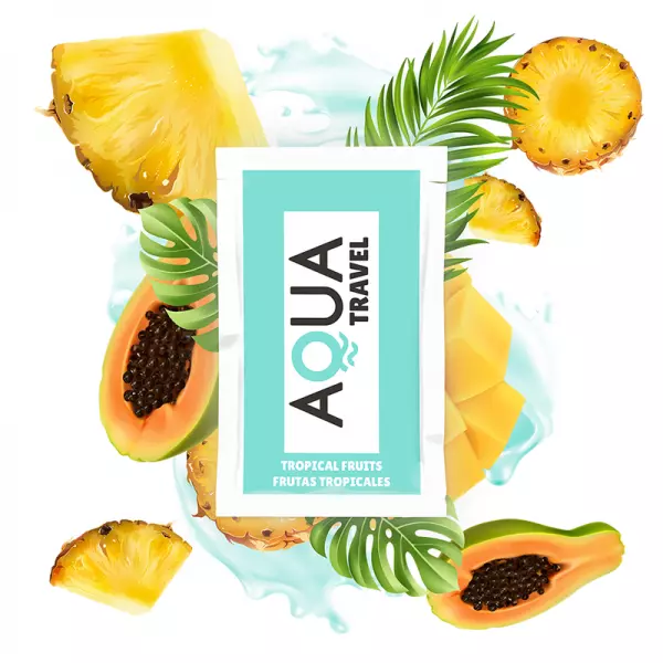 AQUA TRAVEL - LUBRIFIANT � BASE D'EAU SAVEUR FRUITS TROPICAUX 6 ML