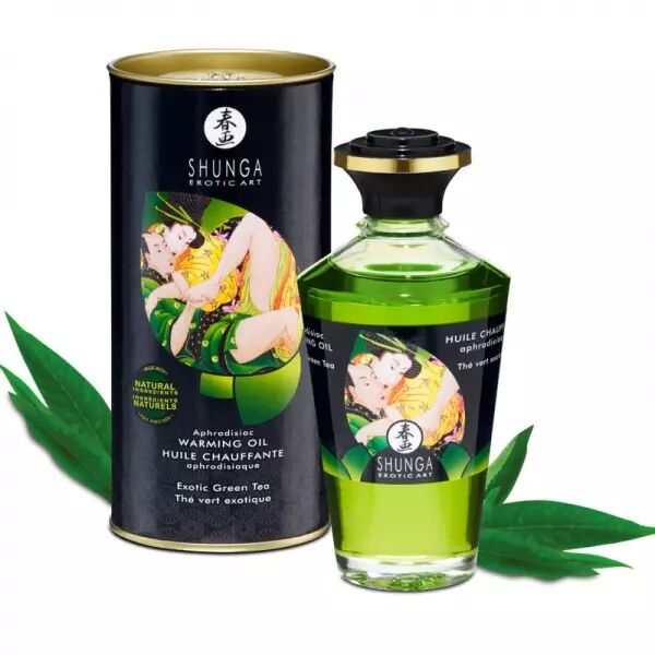 SHUNGA - HUILE DE MASSAGE EFFET CHALEUR AU TH� VERT BIO 100 ML