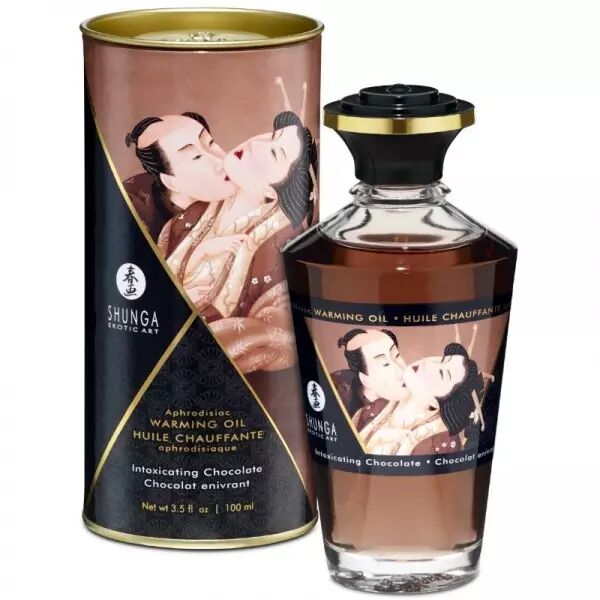 SHUNGA - HUILE DE MASSAGE � EFFET CHALEUR SAVEUR INTENSE DE CHOCOLAT 100 ML