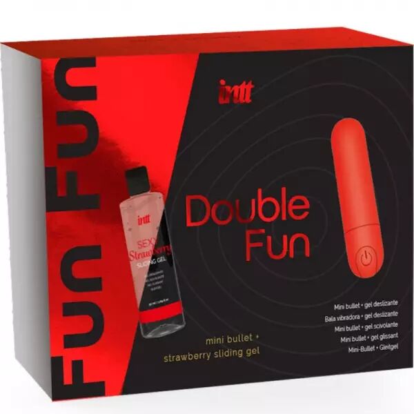 INTT RELEASES - KIT DOUBLE FUN AVEC BULLET VIBRANT ET GEL DE MASSAGE � LA FRAISE