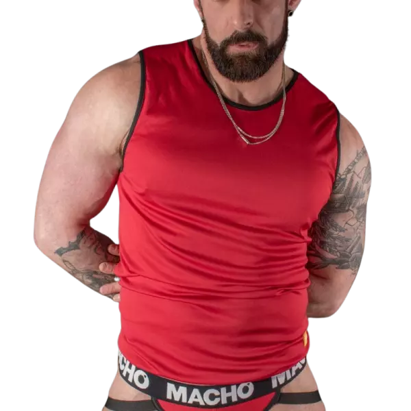 MACHO - T-SHIRT ROUGE S/M