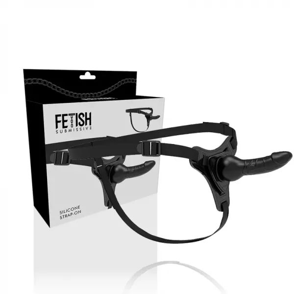 HARNAIS SOUMIS FETISH - SILICONE NOIR R�ALISTE 16 CM