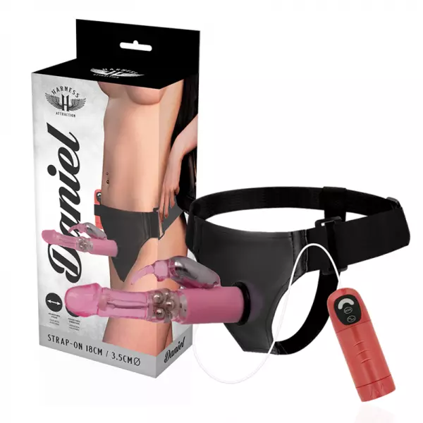 HARNESS ATTRACTION - RNES DANIEL AVEC VIBRATION ET ROTATION 18 X 3,5 CM