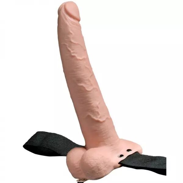 FETISH FANTASY SERIES - HARNAIS R�GLABLE P�NIS R�ALISTE AVEC BALLES RECHARGEABLES ET VIBRATEUR 23 CM