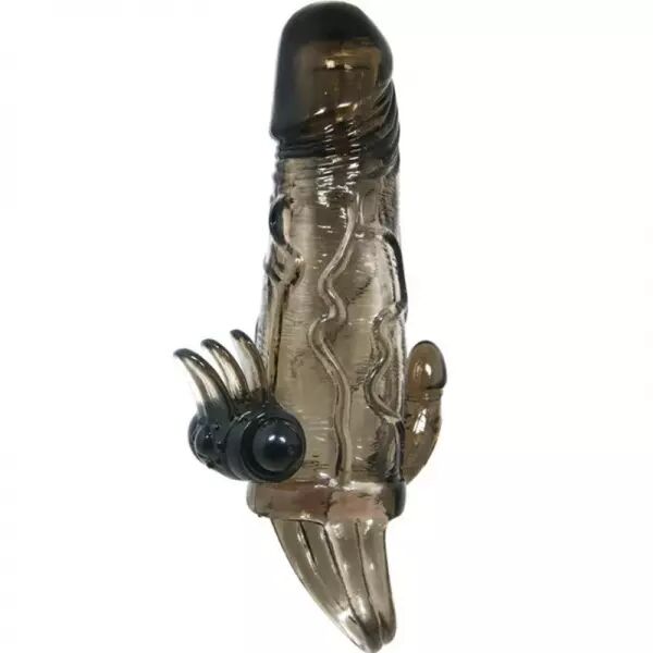 BAILE - COUVRE-P�NIS BRAVE MAN AVEC STIMULATION CLITO ET ANAL DOUBLE BULLET NOIR 16.5 CM