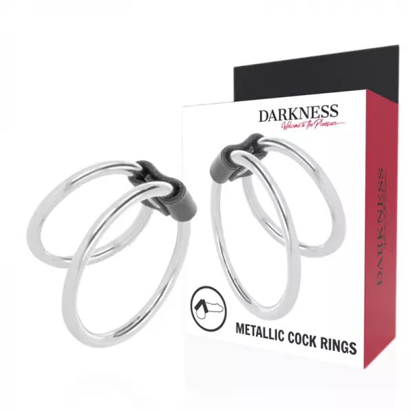 DARKNESS - ANNEAU P�NIS DOUBLE EN M�TAL