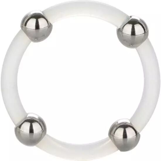CALIFORNIA EXOTICS - BAGUE EN SILICONE PERL�E ACIER L